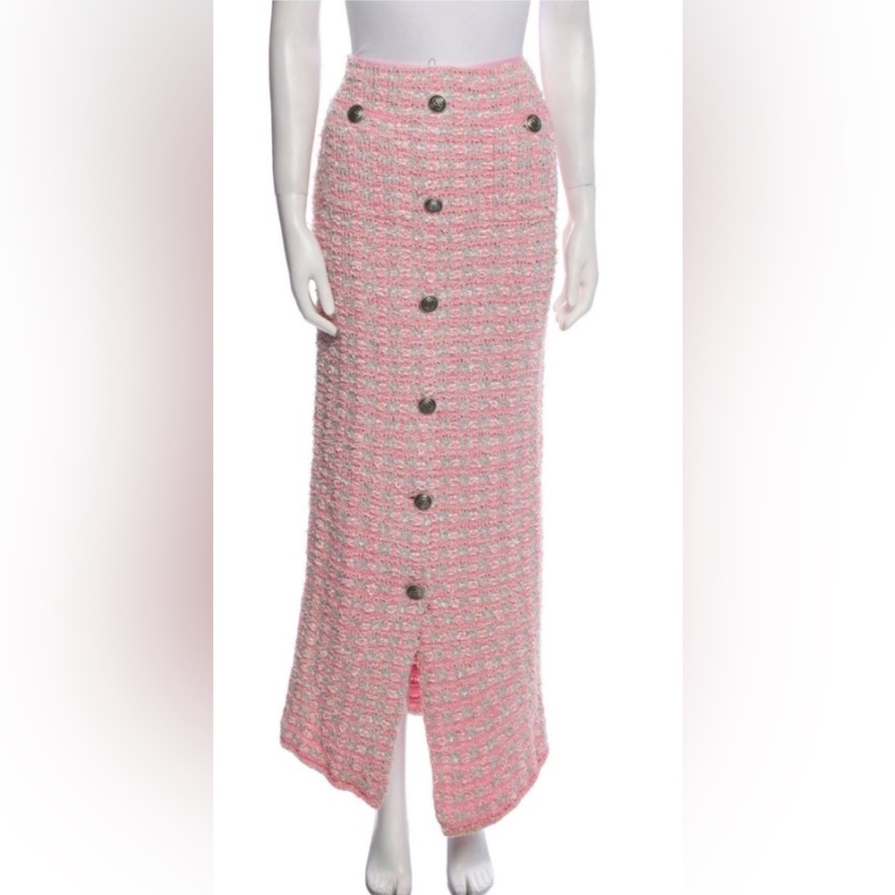 Balenciaga Pink Tweed Pencil Skirt
